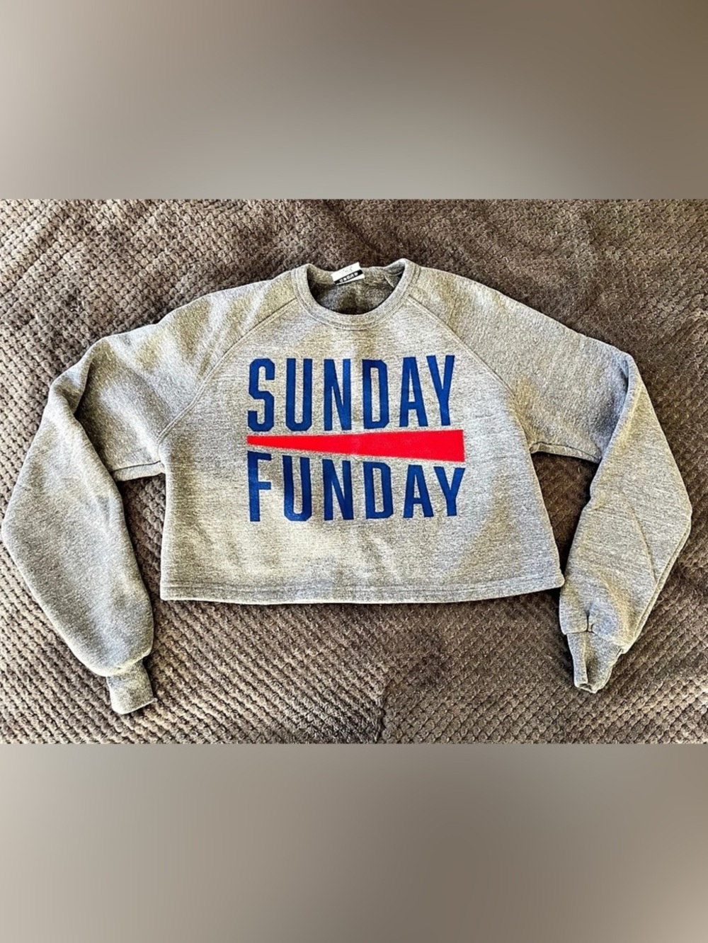 Sunday Funday Cropped Crewneck Sweatshirt